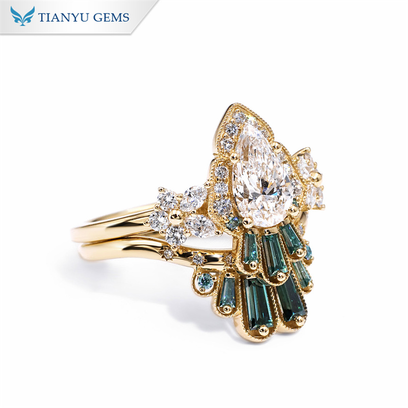 High-quality emerald engagement ring set Company | Tianyu gems 6