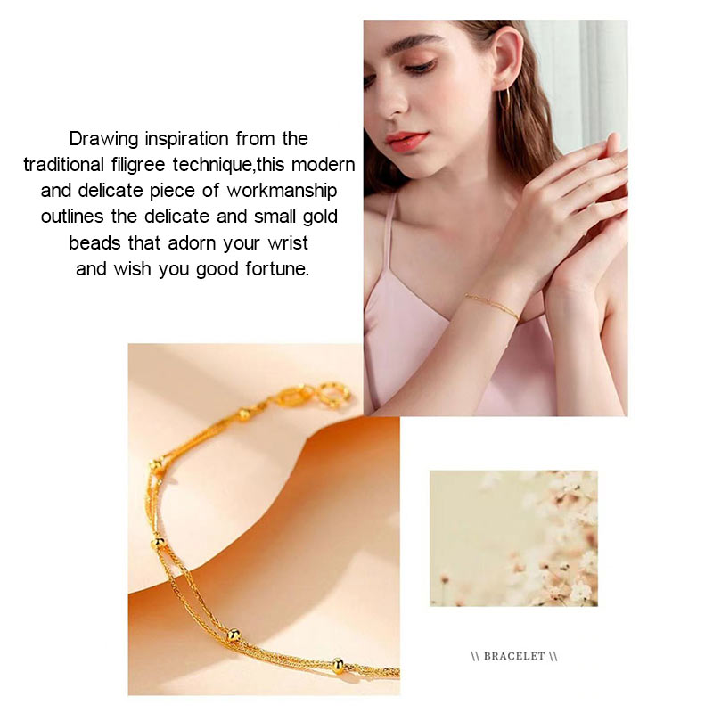 Tianyu Gems custom bead pure gold bracelet 24k gold jewelry 5