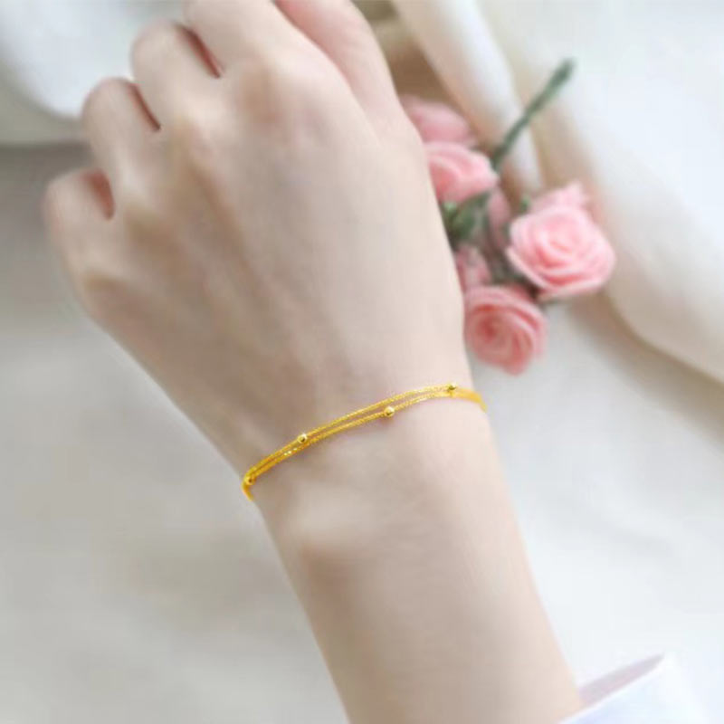 Tianyu Gems custom bead pure gold bracelet 24k gold jewelry 7