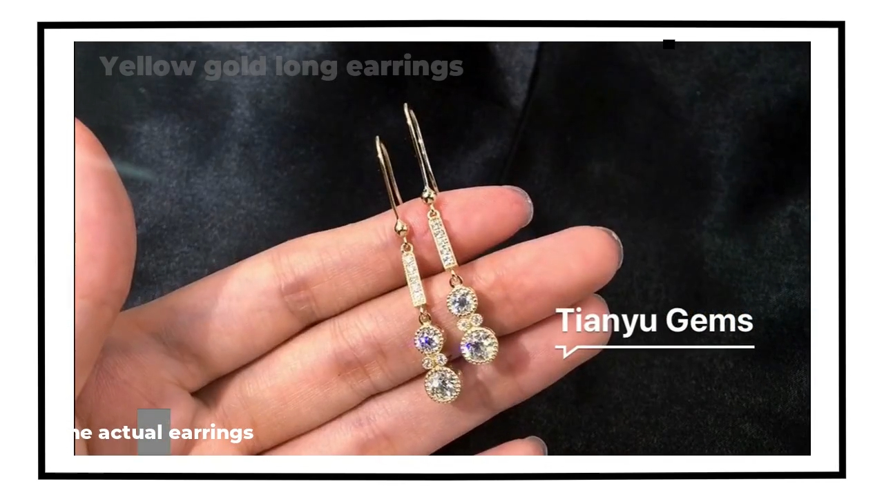 Tianyu Gems 14K/18K runde moissanitt-diamanter med premiumfølelse og populære lange kjeder i gult gull 4