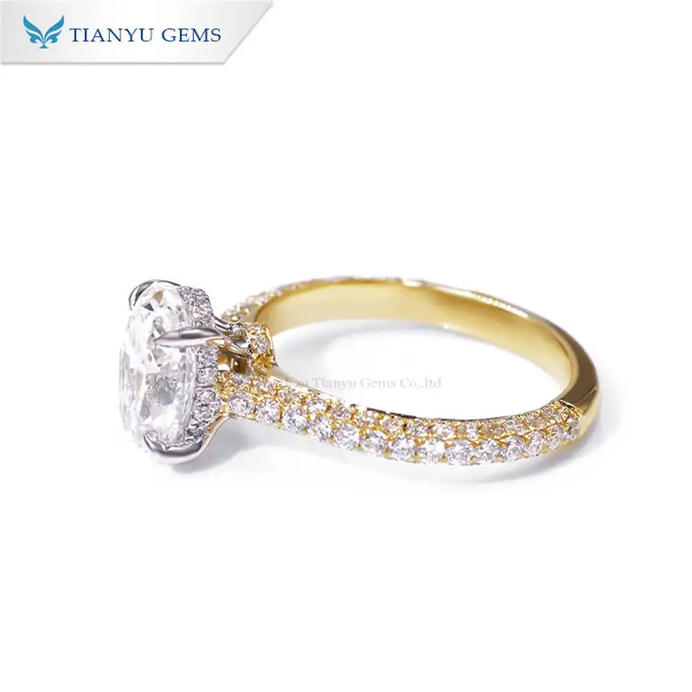Dazzling Halo Lab Diamond Band Ring 4