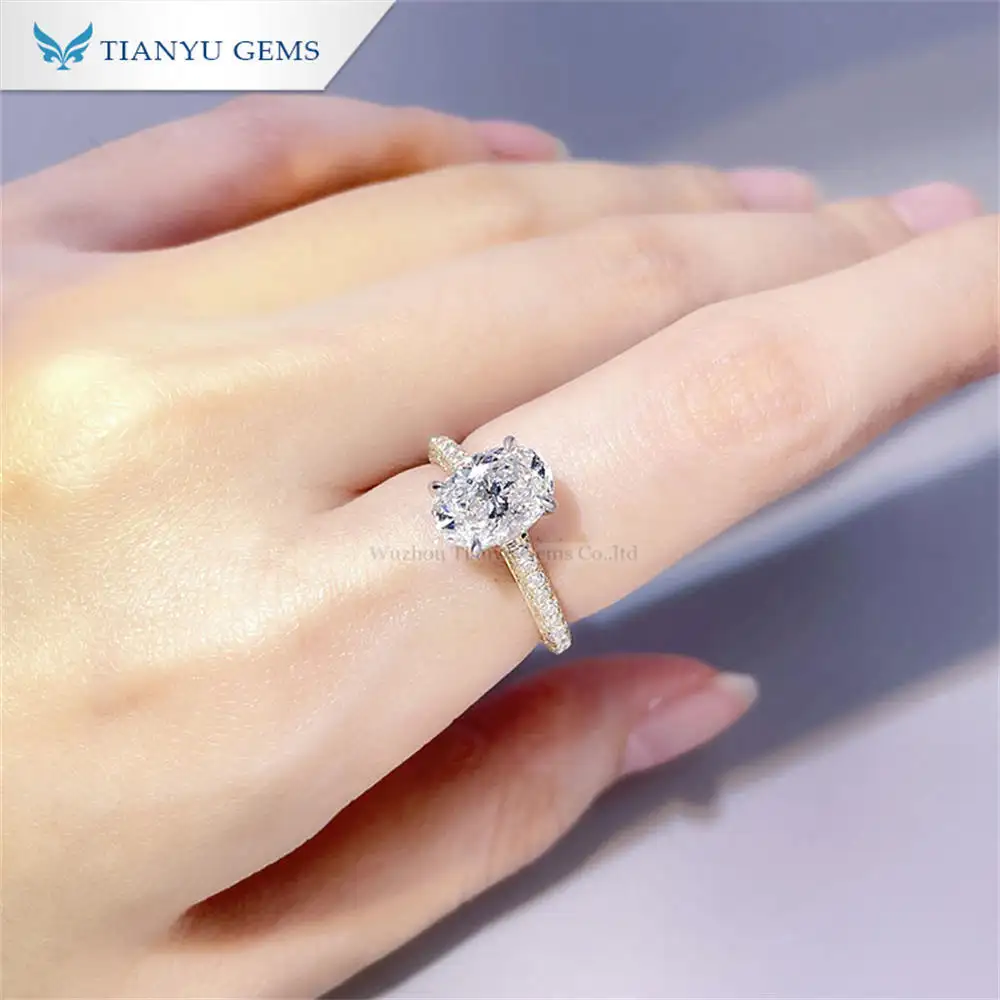 Dazzling Halo Lab Diamond Band Ring 6
