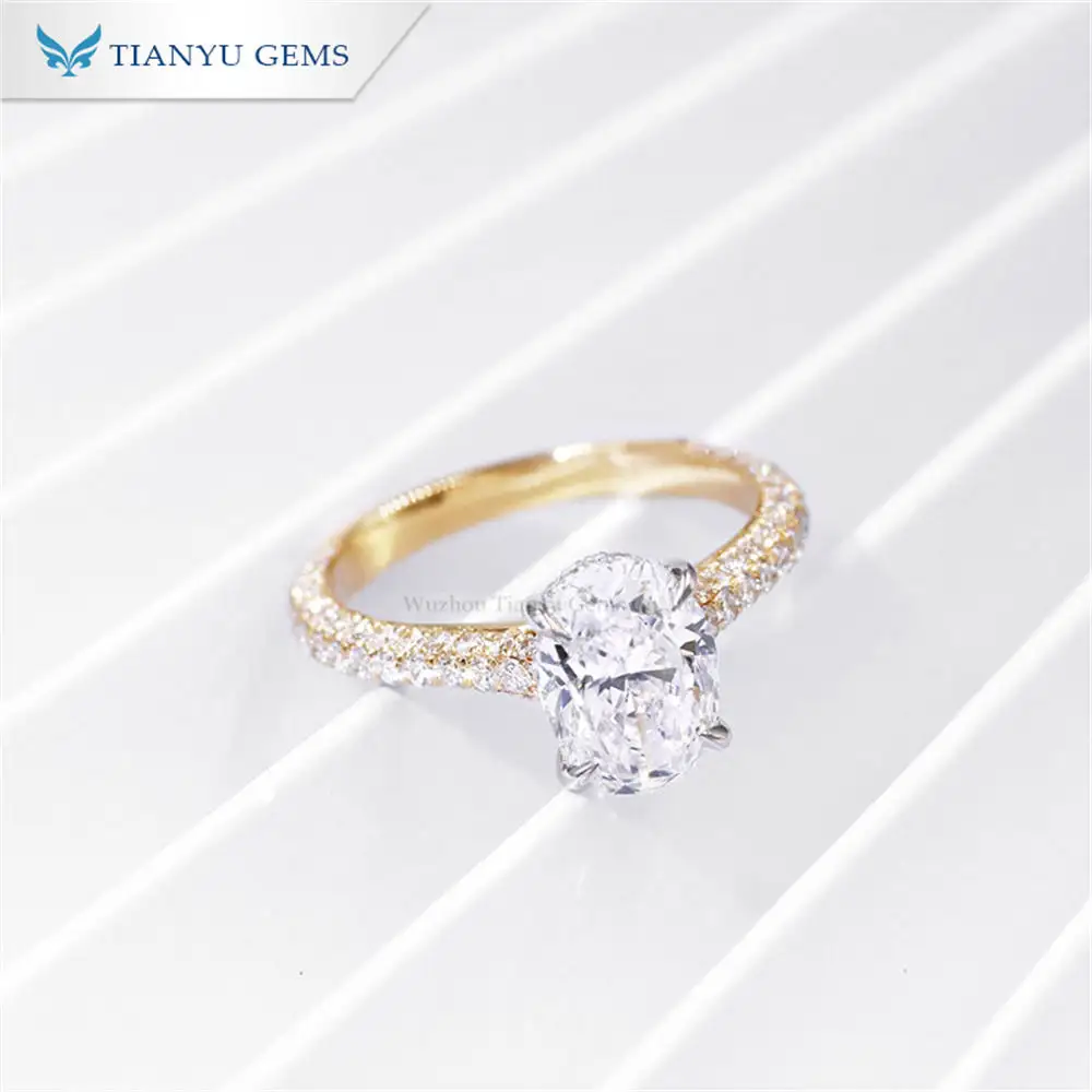 Dazzling Halo Lab Diamond Band Ring 5