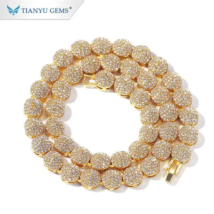 Tianyu Gems Gold Jewelry Wholesale Supplier Cone Luxury Necklace Cuban Style Wholesale Moissanite Jewelry 1