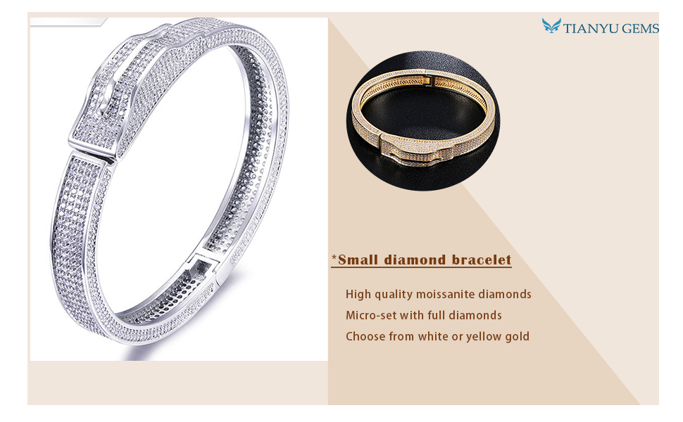 Tianyu Gems Gold Jewelry Wholesale Vendors Rectangle Moissanite Full Diamond Bracelets Cuba Luxury Style 3