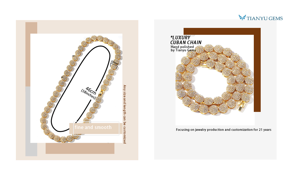 Tianyu Gems Gold Jewelry Wholesale Supplier Cone Luxury Necklace Cuban Style Wholesale Moissanite Jewelry 3