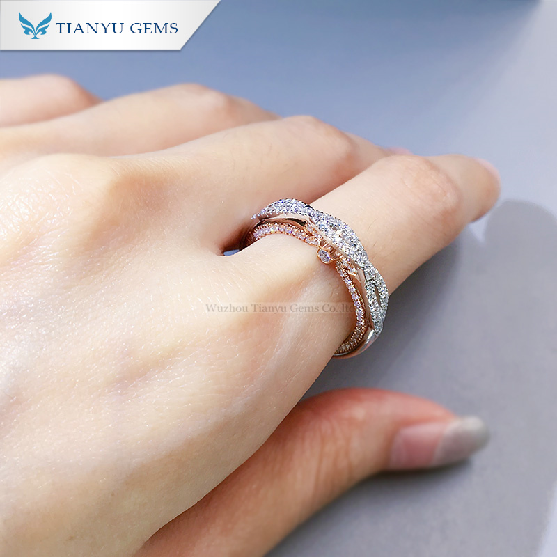 Tianyu gems moissanite white&rose gold 14k/18k engagement ring 4