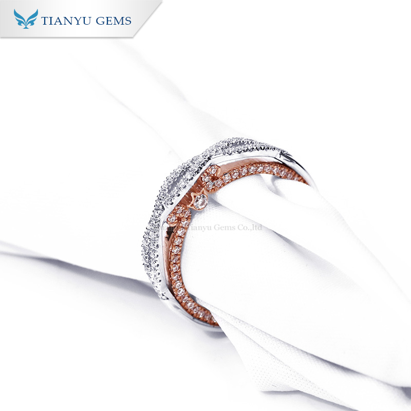 Tianyu gems moissanite white&rose gold 14k/18k engagement ring 3