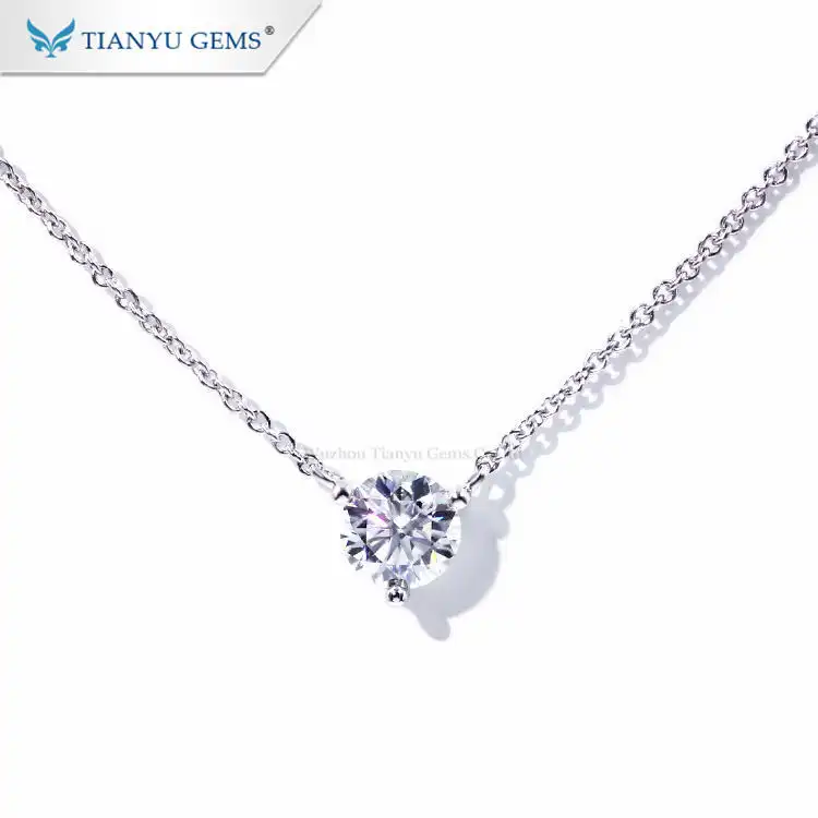 2ct Def Vvs White Moissanite 18k Gold Necklace 1