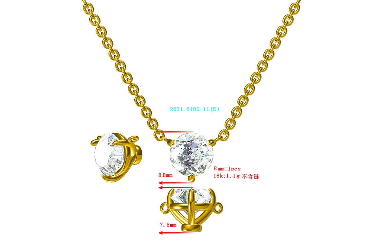 2ct Def Vvs White Moissanite 18k Gold Necklace 6