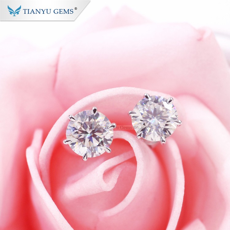 Tianyu wholesales loose moissanite and moissanite jewelry 1ct synthesis diamond gold pendant necklace 14