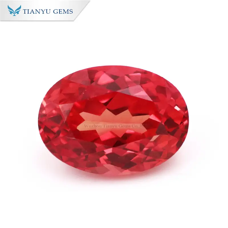 Tianyu Gems 10*14mm Oval Cut Lab Grown Padparadscha Stone 1