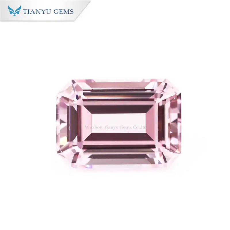 Customized 7.5*10.5mm Emerald Cut Pink Sapphire Lab Grown Gemstone manufacturers From China | Tianyu gems 1