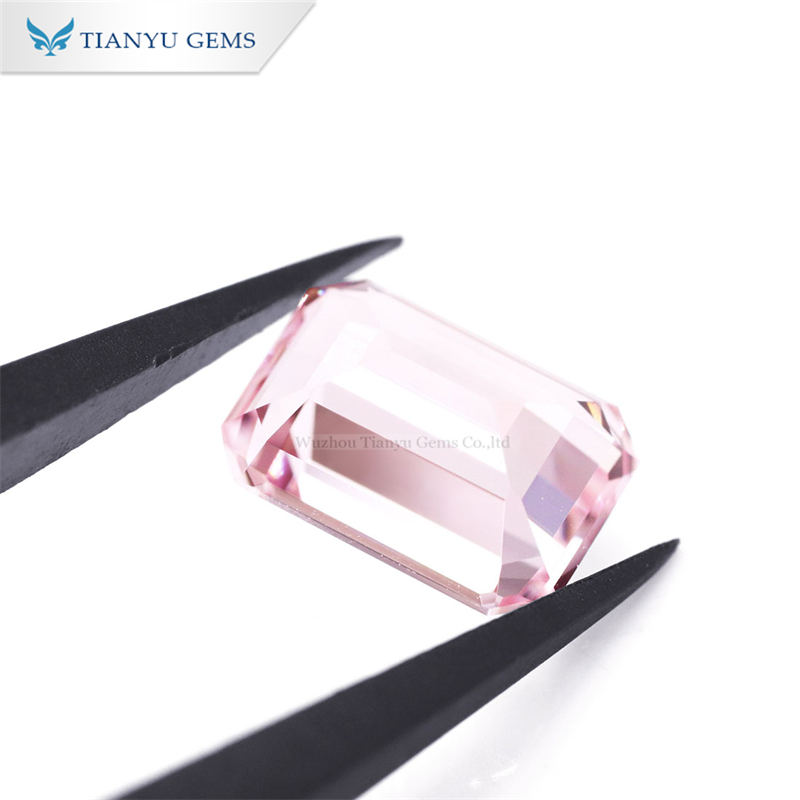 Customized 7.5*10.5mm Emerald Cut Pink Sapphire Lab Grown Gemstone manufacturers From China | Tianyu gems 8