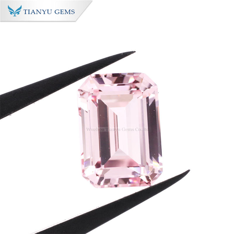 Customized 7.5*10.5mm Emerald Cut Pink Sapphire Lab Grown Gemstone manufacturers From China | Tianyu gems 10