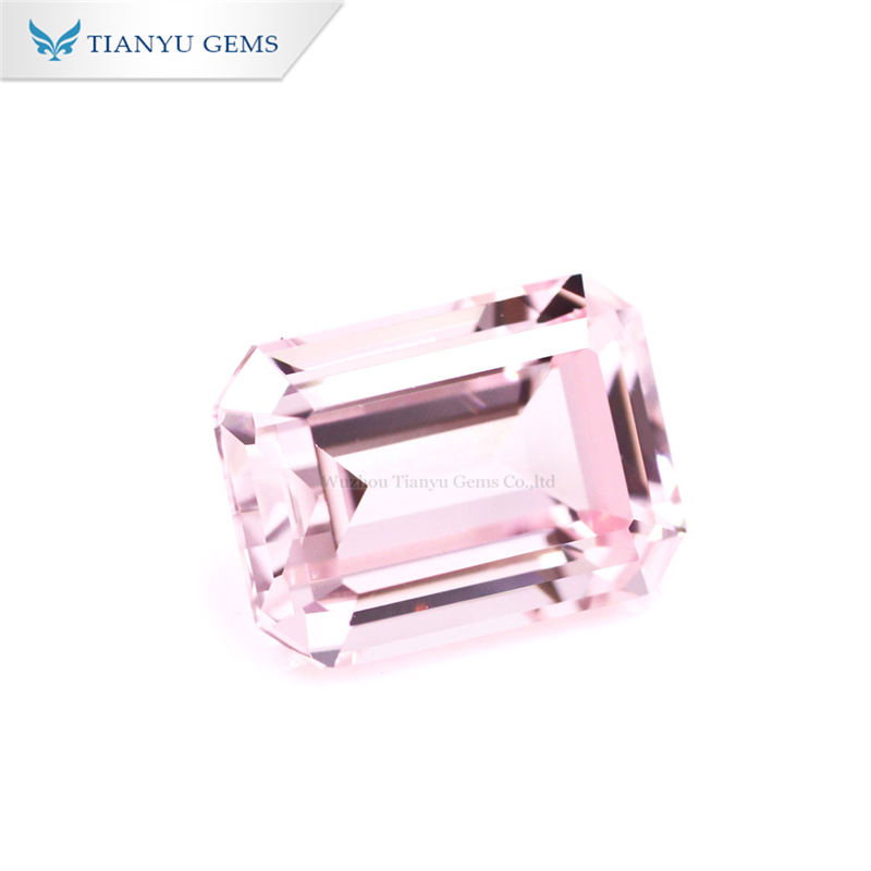 Customized 7.5*10.5mm Emerald Cut Pink Sapphire Lab Grown Gemstone manufacturers From China | Tianyu gems 7
