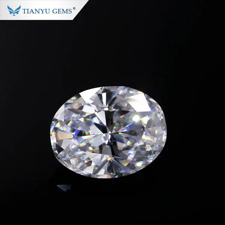 Tianyu gems DEF VVS White Oval ice cut Loose Moissanite Gemstones 1