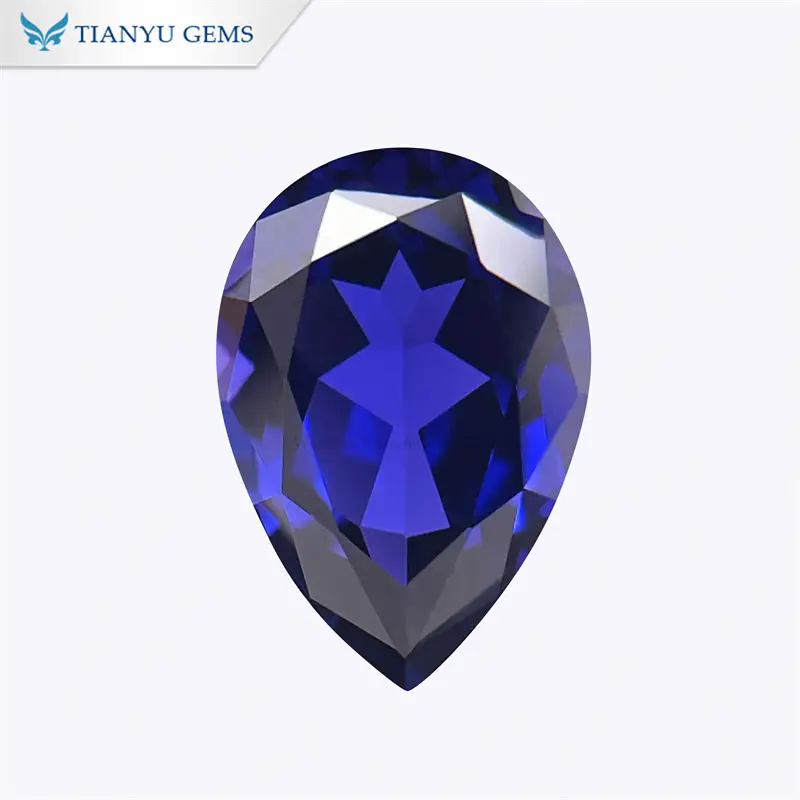 Wholesale 7*9mm Pear Cut Lab Grown Blue Sapphire Gemstones Supplier 1