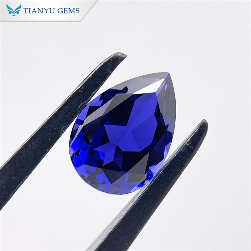 Wholesale 7*9mm Pear Cut Lab Grown Blue Sapphire Gemstones Supplier 7