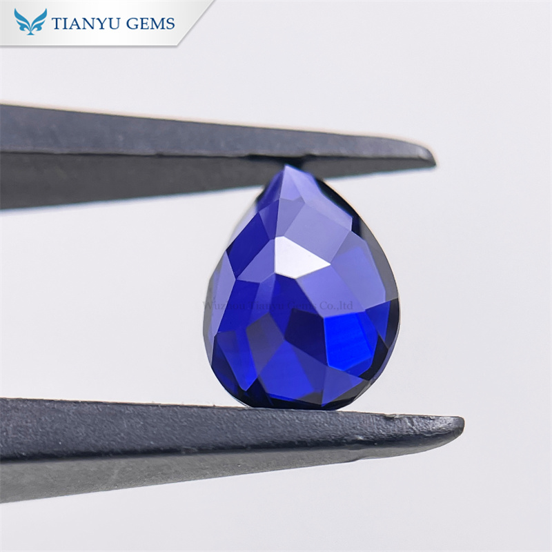 Wholesale 7*9mm Pear Cut Lab Grown Blue Sapphire Gemstones Supplier 8