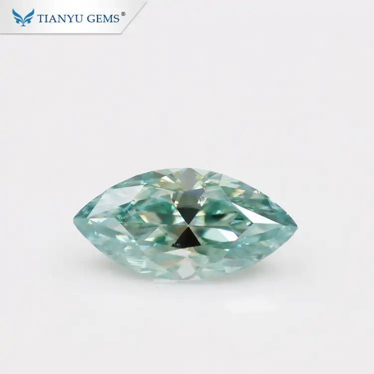 Tianyu gems Green Color Marquis Cut Moissanite Diamond For Jewelry 1