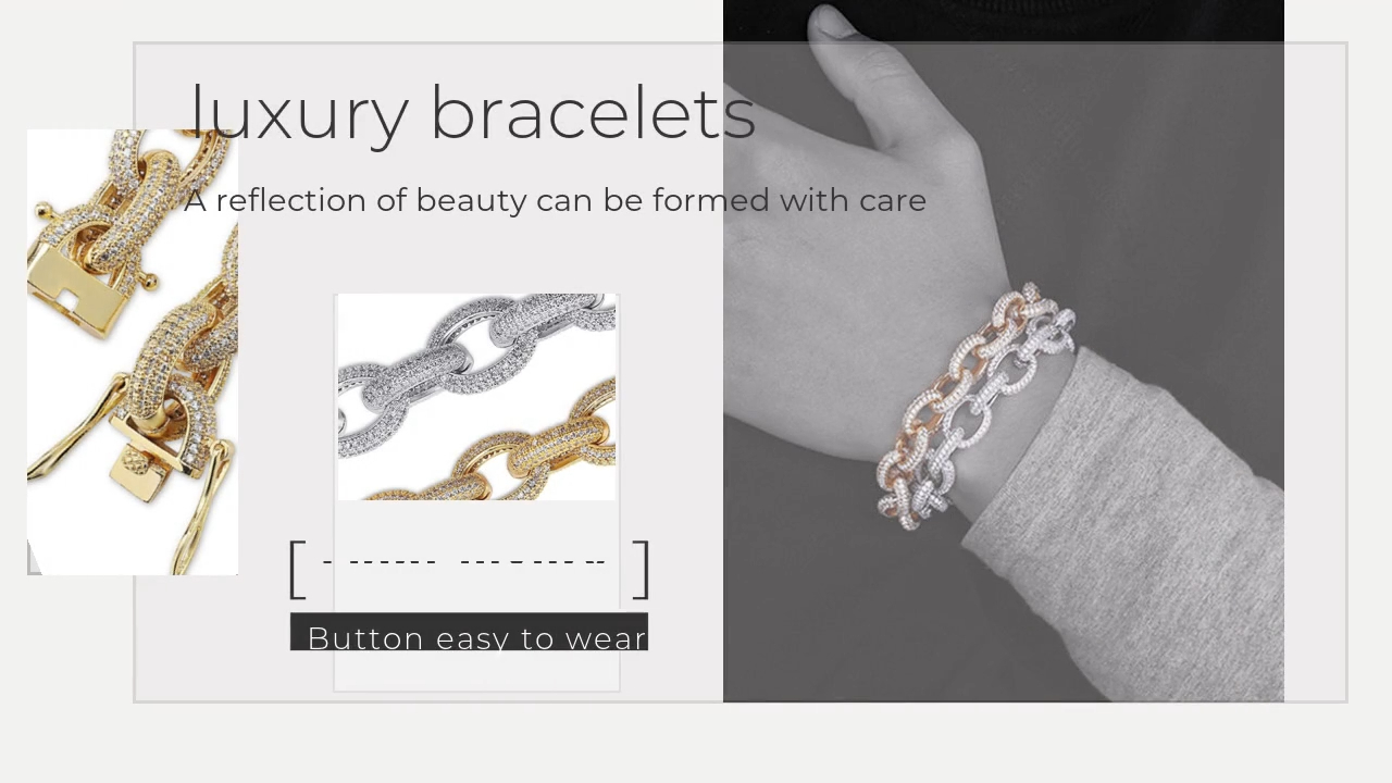 Tianyu Gems lock bracelet luxury Cuba bracelet moissanite yellow diamond white diamond group set full diamond bracelet 3