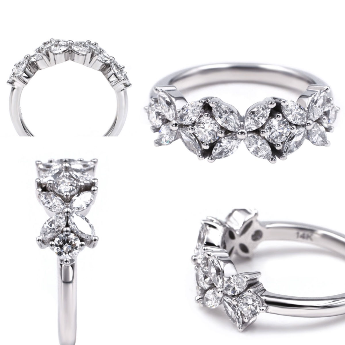 Tianyu Gems White Gold Wedding Band Lab Diamond Eternity Ring For Women 6