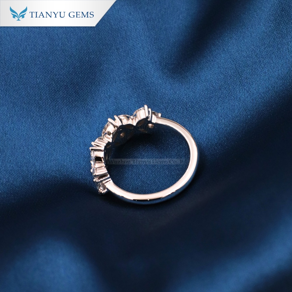 Tianyu Gems White Gold Wedding Band Lab Diamond Eternity Ring For Women 3