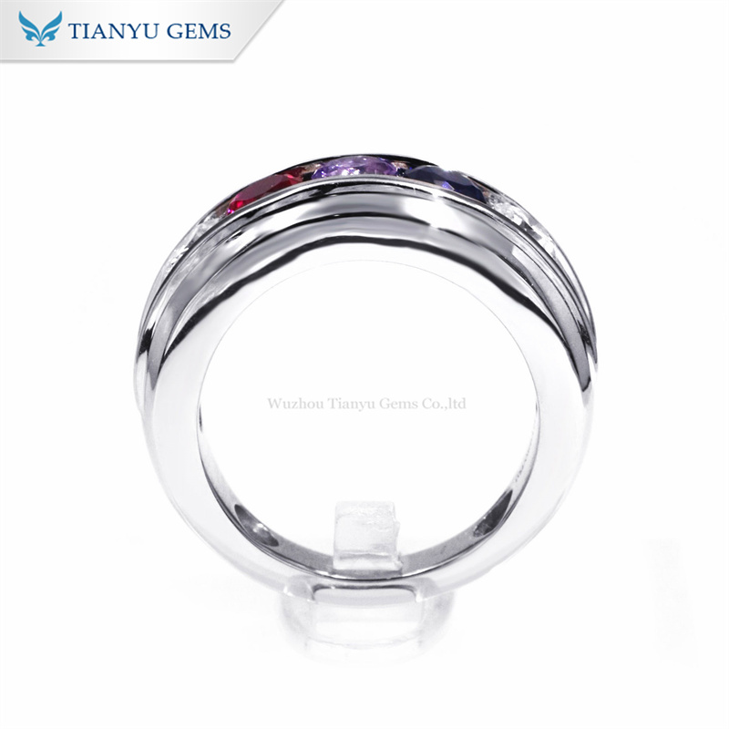 Tianyu Gems Lab Grown Gemstone Herrring PT950 Moissanitring 3