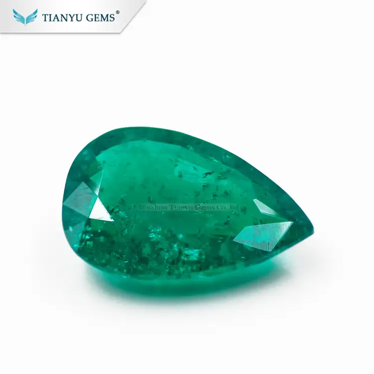 wholesale pear shape loose stones for jewelry making Synthetic Emerald 1