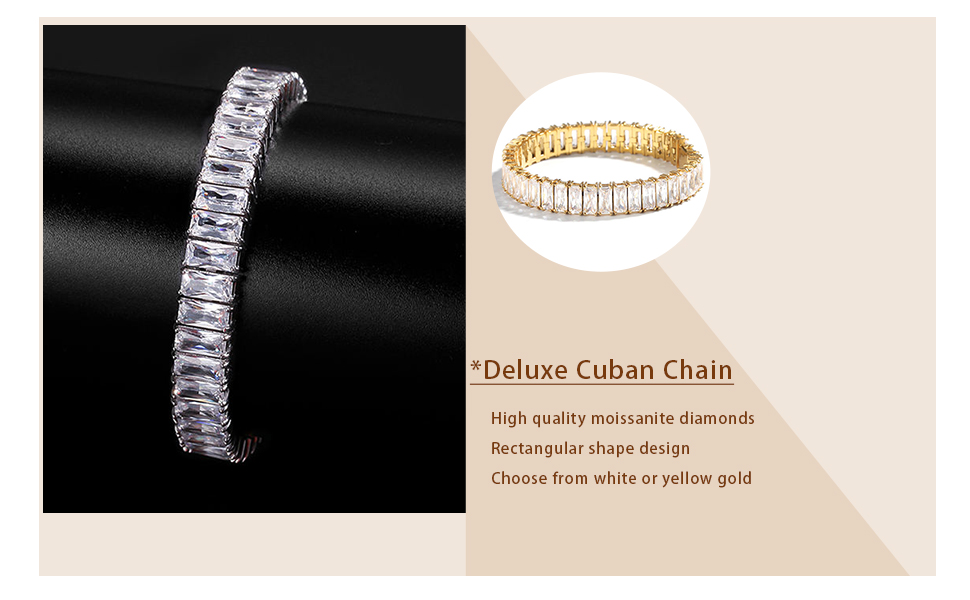 Tianyu Gems Gold Jewelry Wholesale Vendors Rectangle Moissanite Full Diamond Bracelets Cuba Luxury Style1 2