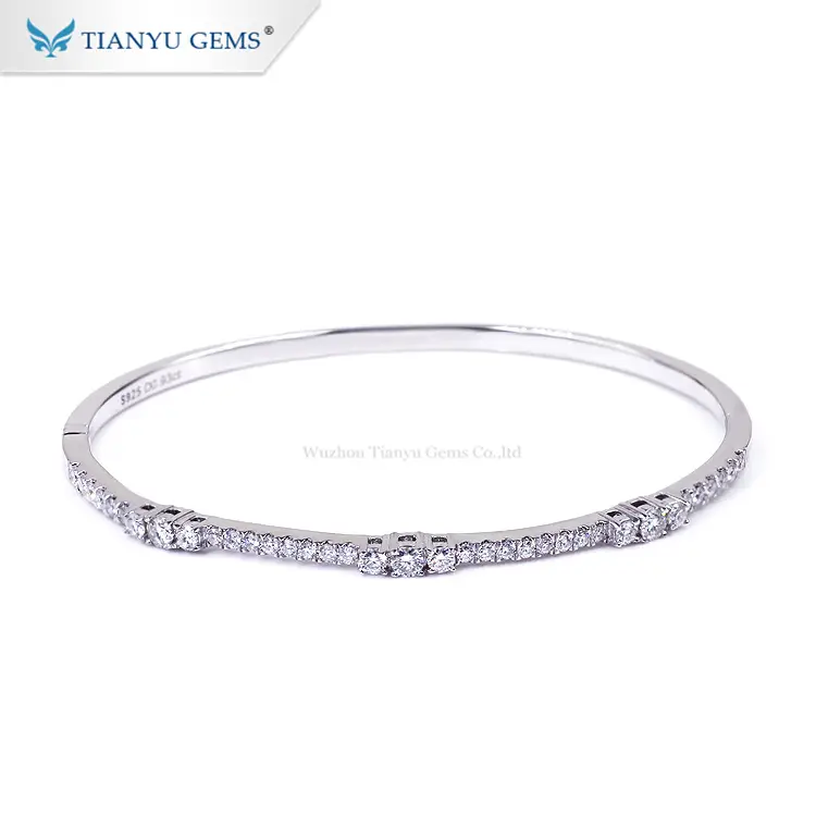 Tianyu gems 925 Silver Material Moissanite Diamond studded Bracelet 1