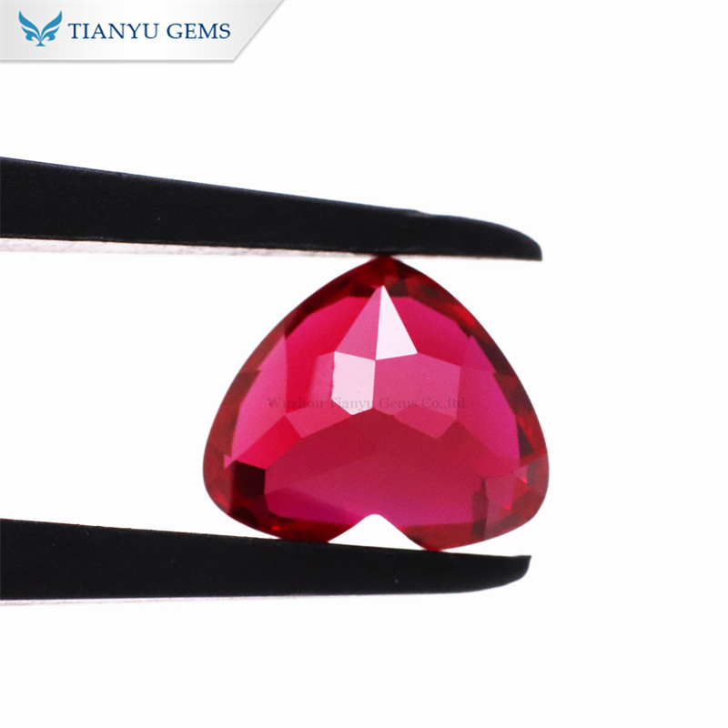 Heart Cut Lab Grown Ruby 9