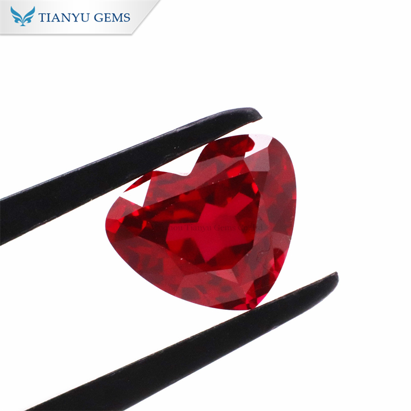 Heart Cut Lab Grown Ruby 8