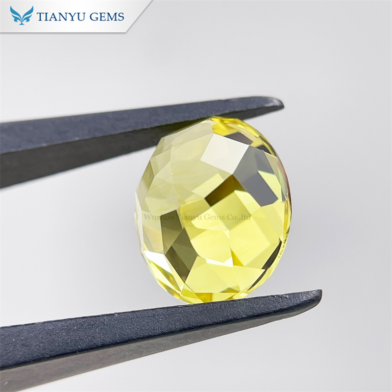 8*10mm Handmade Oval Natural Cut Yellow Sapphire Lab Created Gemstone 9