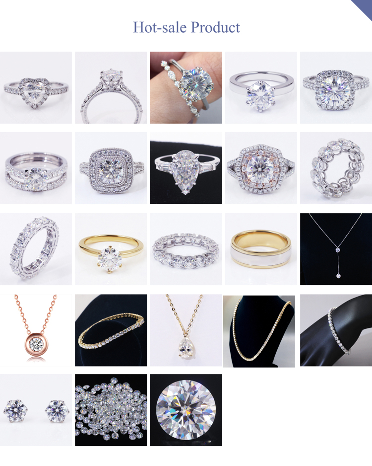 Tianyu Gems New style one carat foreverone round brilliant lab grown custom moissanite jewelry necklace 8