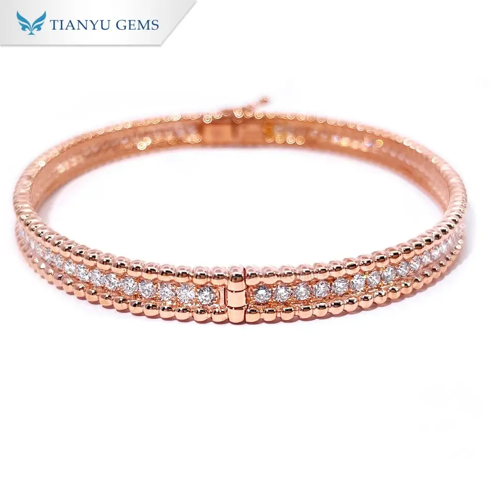 Tianyu Gems Round Cut Lab Diamond Bracelet 18k  Rose Gold Bracelet 1