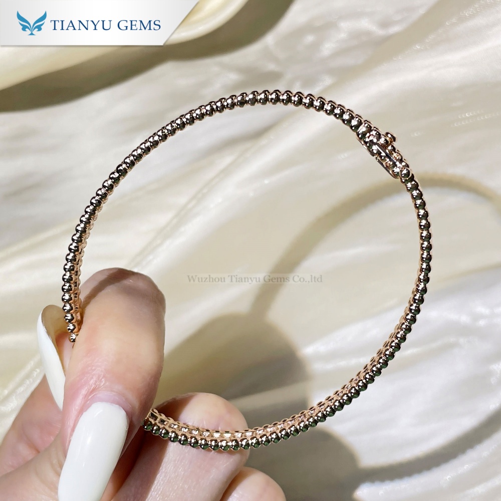Tianyu Gems Round Cut Lab Diamond Bracelet 18k  Rose Gold Bracelet 3