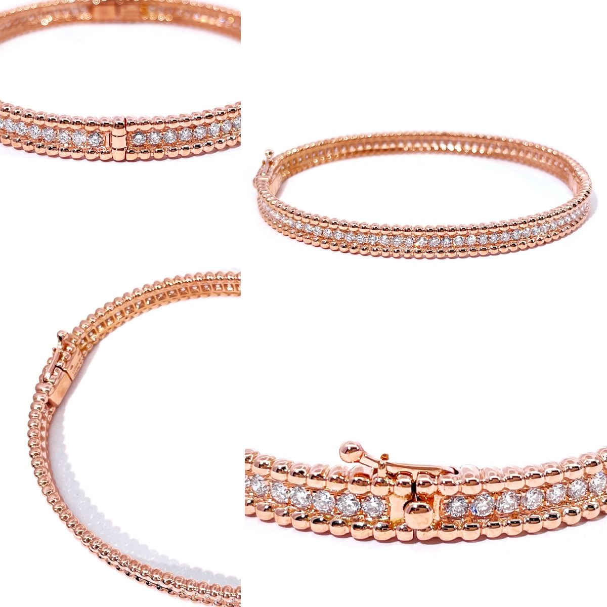 Tianyu Gems Round Cut Lab Diamond Bracelet 18k  Rose Gold Bracelet 6