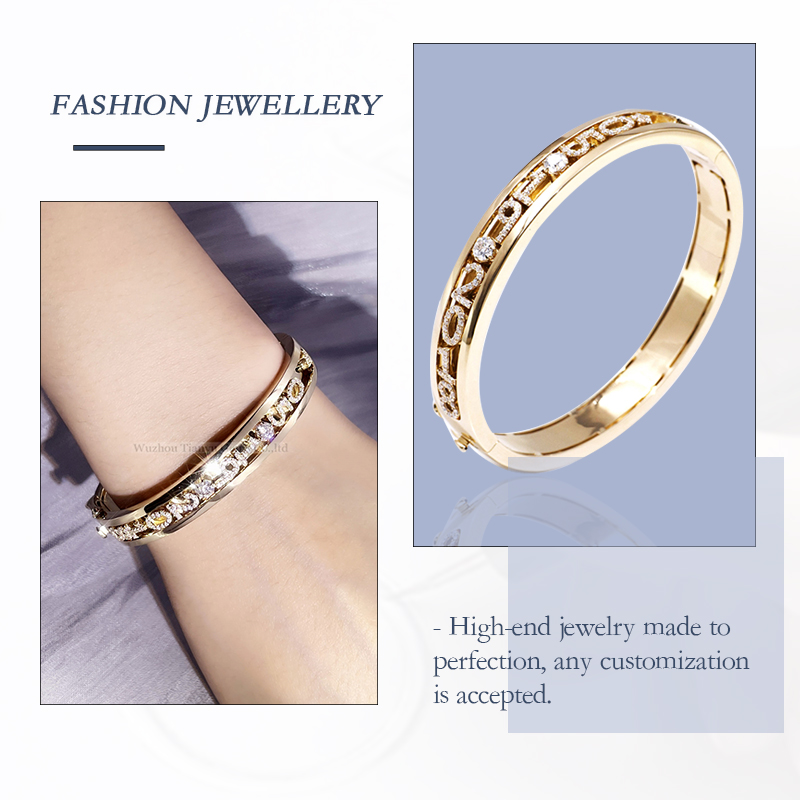 Tianyu Gems Personalized Digital Bracelet 10k Yellow Gold Bracelet 5