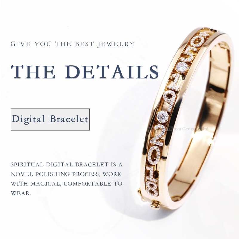 Tianyu Gems Personalized Digital Bracelet 10k Yellow Gold Bracelet 2