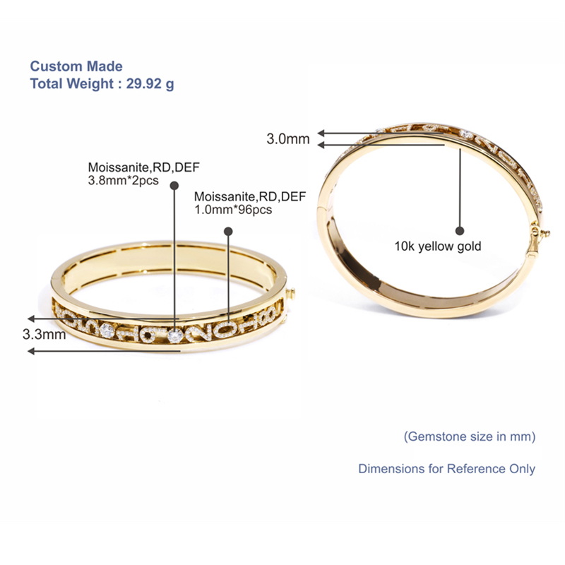 Tianyu Gems Personalized Digital Bracelet 10k Yellow Gold Bracelet 4