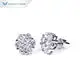 Lab Diamond Stud Earrings in White Gold Flower Shape 3