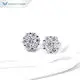 Lab Diamond Stud Earrings in White Gold Flower Shape 2