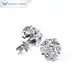 Lab Diamond Stud Earrings in White Gold Flower Shape 4