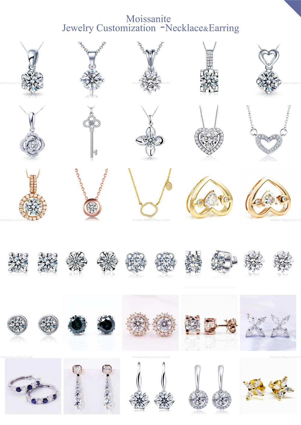 Tianyu gems white gold flower shape lab grown diamond earrings for women Lab Grown Diamond Jewelry 8