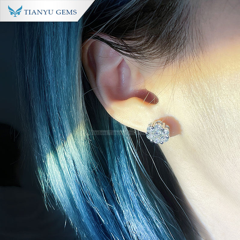 Custom women's lab created diamond earrings Supply | Tianyu gems 9