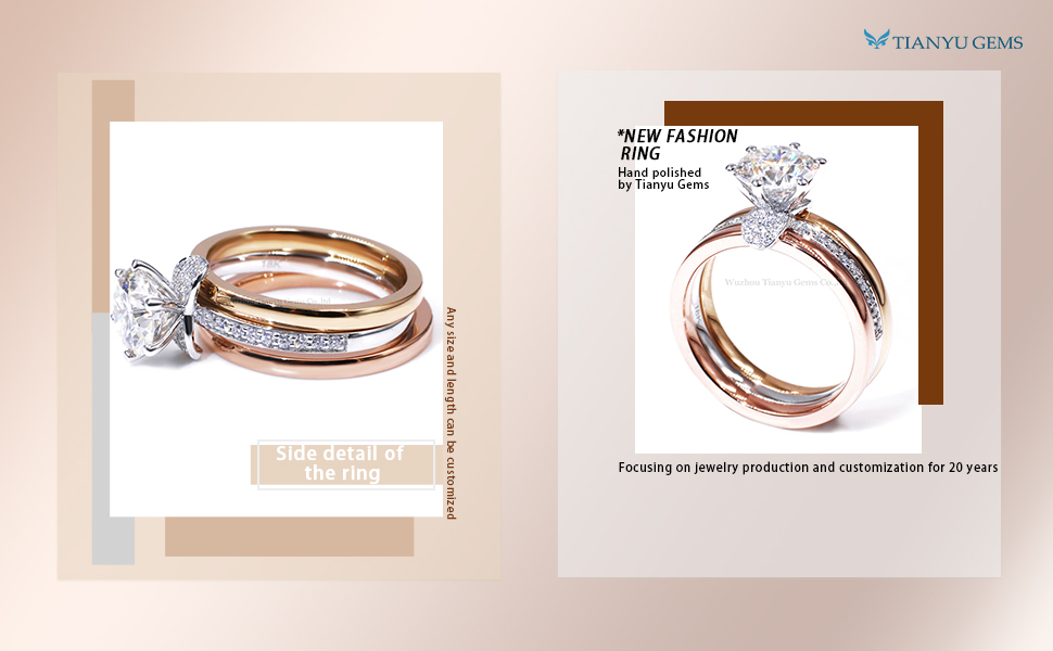 High-quality affordable wedding ring sets for her Supply | Tianyu gems 7