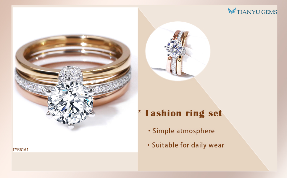 High-quality affordable wedding ring sets for her Supply | Tianyu gems 6