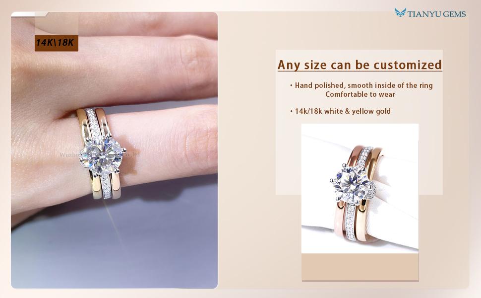 High-quality affordable wedding ring sets for her Supply | Tianyu gems 8